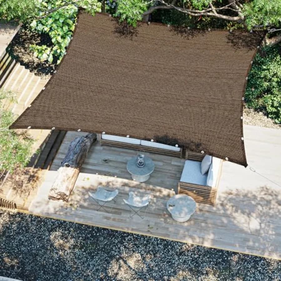 Telo Ombreggiante 12x12 Piedi, Telo Parasole per Esterni, Schermo Privacy con Occhielli e Anelli a D per Patio, Giardino, Pergola