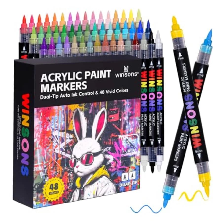 Acrylic Paint Marker, Auto Ink-Flow Markers for Drawing, Illustration, Manga Coloring, Sketching Coloring Books