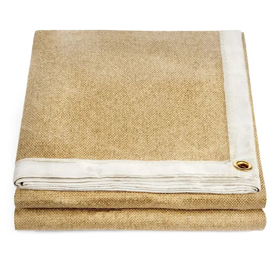 SVALINN Coperta per saldatura ignifuga per carichi pesanti Tessuto in fibra di vetro trattato vermiculite ritardante di fiamma con Kevlar e occhielli Calore R