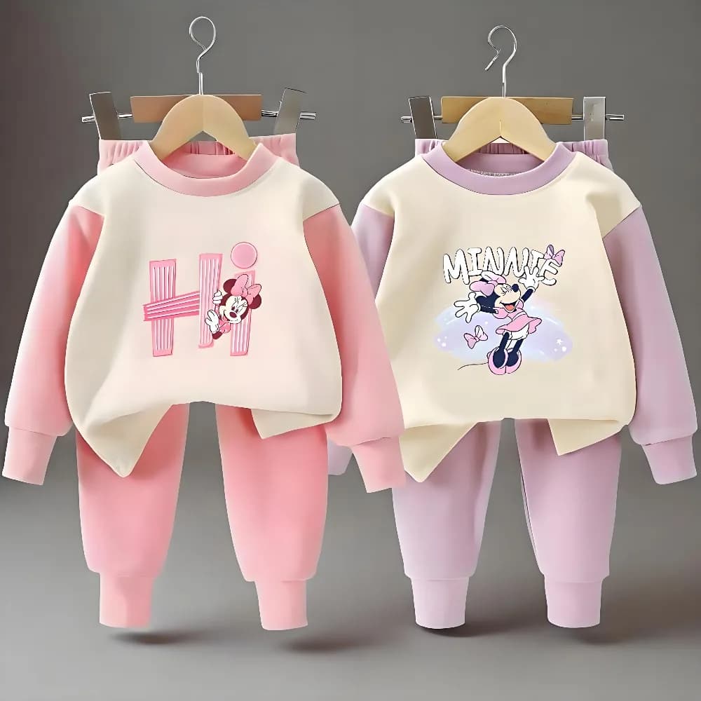 Nuovi Set Pigiama a Maniche Lunghe per Bambine Autunno 2026, Abbigliamento Casual per Casa, Set in Tessuto Dralon, Pigiami per Bambini
