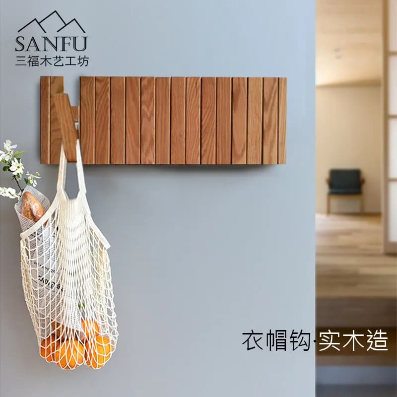 Wall coat hangers in oak Luxury modern clothes hangers for living room Nordic clothes in solid wood Entrance Furniture for home Gifts