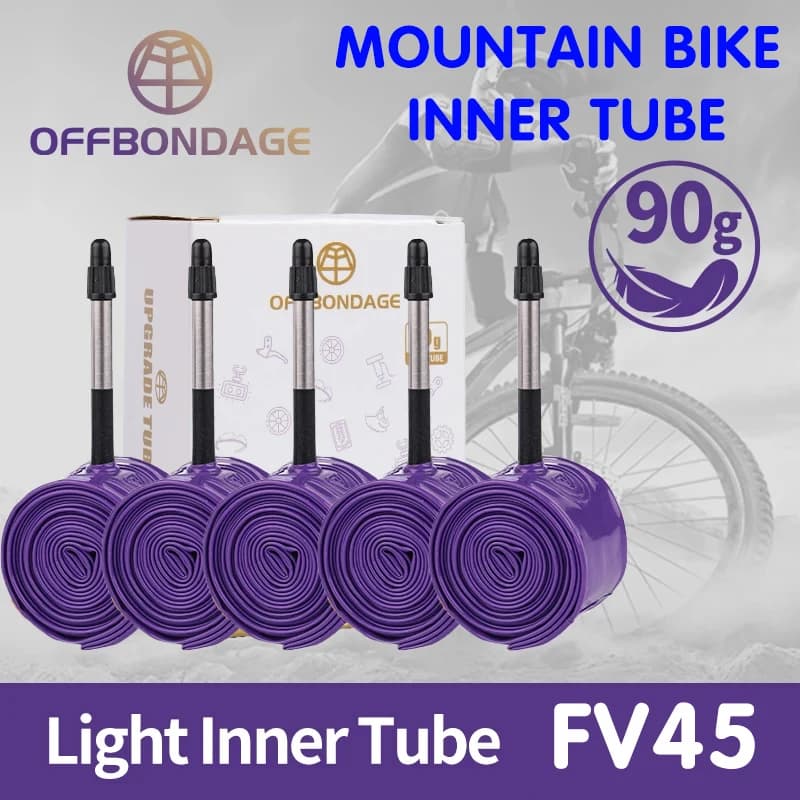 OFFBONDAGE Ultralight 70/95g Air chamber for bikes 26 27.5 29 MTB Road Bicycle TPU Pneumatic 45mm Length French valve Super lightweight