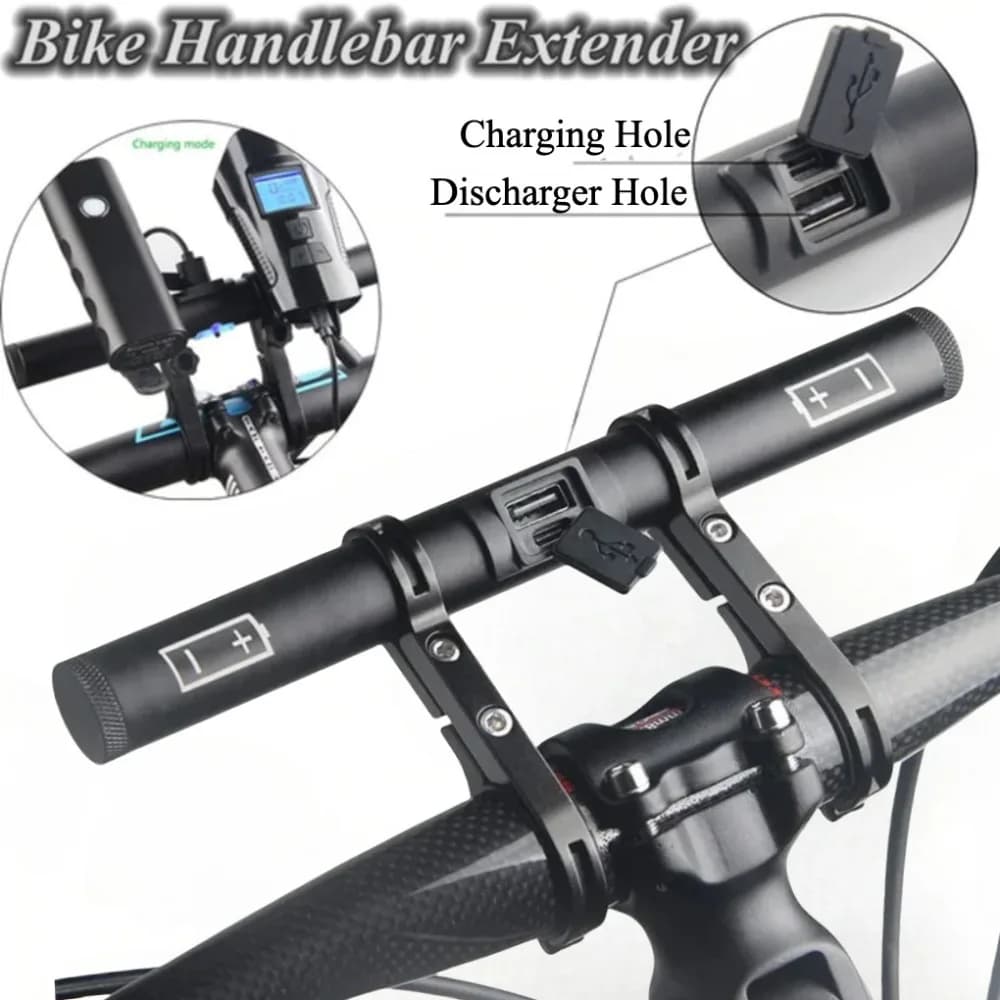 Staffa estesa per manubrio della bicicletta con batterie ricaricabili come Power Bank per supporto per faro per bici Accessori MTB