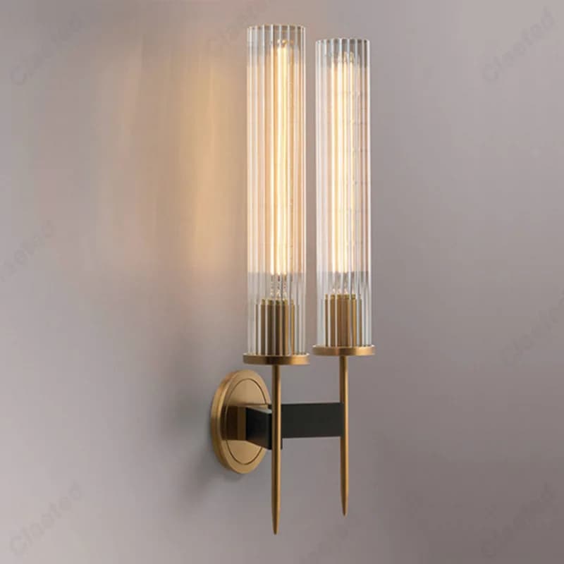 Lampada da parete europea moderna semplice a LED in rame Soggiorno Studio Camera da letto Comodino Lampade di illuminazione decorative
