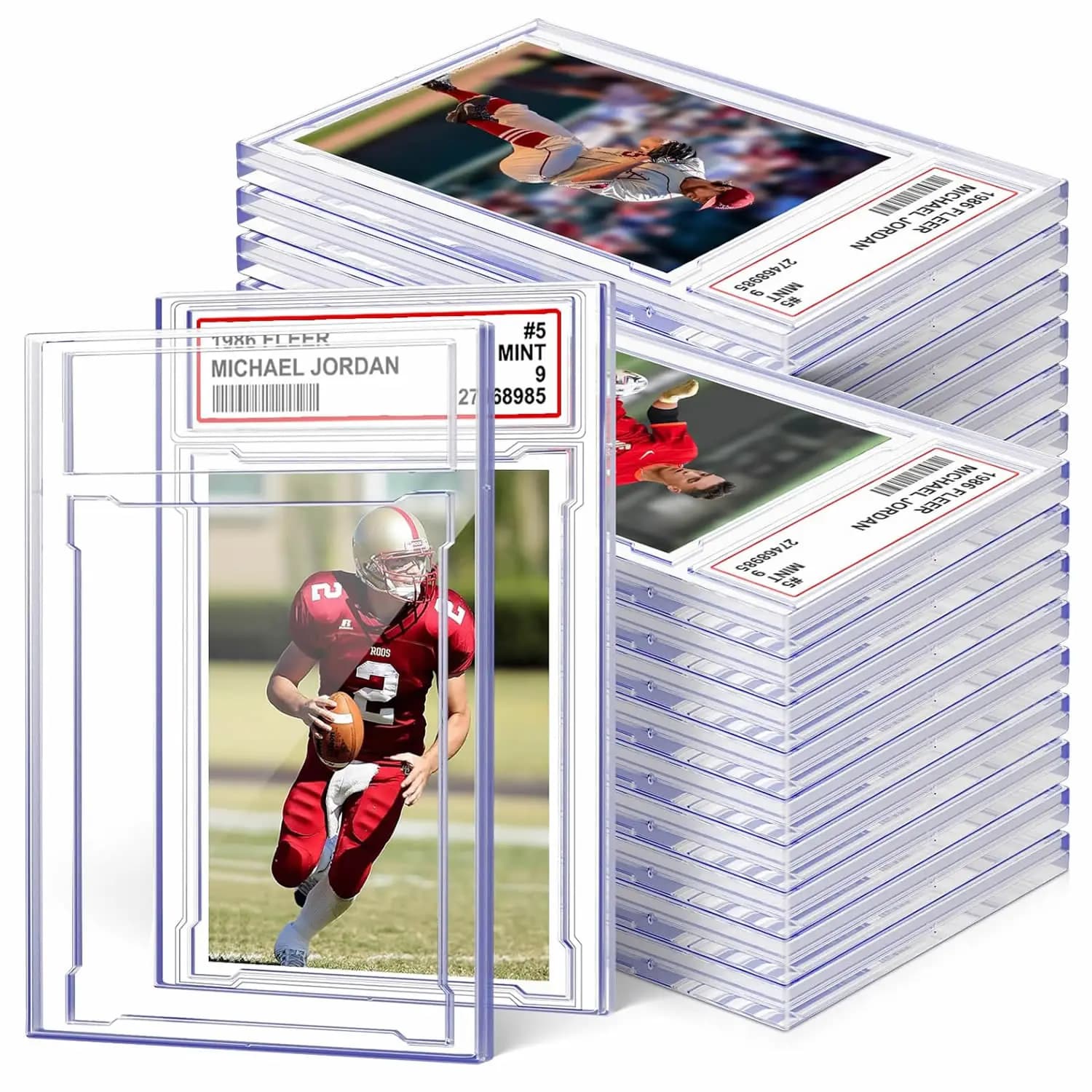 Porta carte da gioco Trading Carte classificate Protezioni Etichetta in plastica dura Posizione adatta Display Lastra Baseball Sport Standard Yugioh
