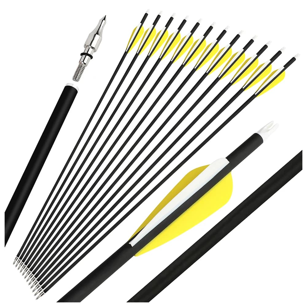 6/12pcs Tiro con l'arco Frecce in carbonio misto SP500 ID6.2mm 100gr Sostituibile Broadhead per arco Caccia Tiro al bersaglio Accessori