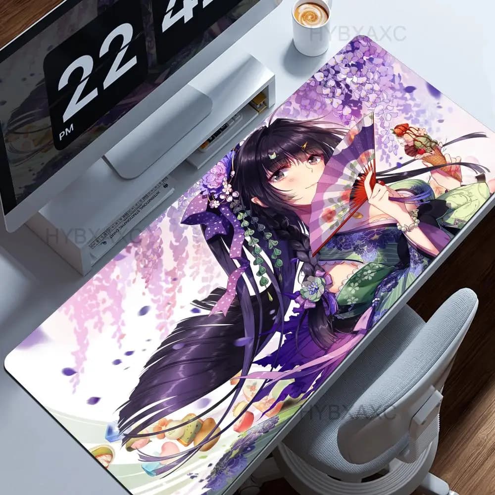 Game H-Honkai Impact 3 Raiden Mei Mouse Pad Non-slip Rubber Gamer Balance Computer Mat HYBXAXC Desk Mat Laptop Office Large