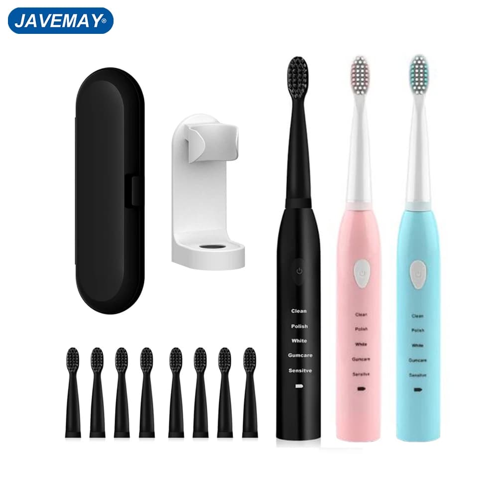 Spazzolino elettrico ad ultrasuoni Sonic spazzolino da denti ricaricabile spazzolino da denti sbiancante elettronico lavabile Timer per adulti JAVEMAY J110