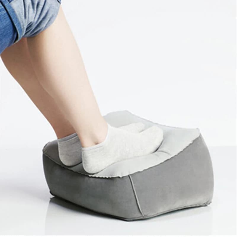 Cuscino poggiapiedi gonfiabile da 1 pezzo per viaggi a casa e lavoro Cuscino per piedi con schienale regolabile portatile