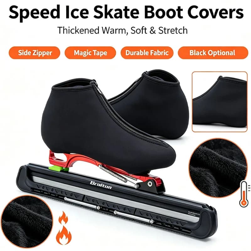 Thick Warm Ice Skating Boot Sleeve with Zipper Speed Skate Boot Covers Protective Ice Skate Shoe Cover for Speed Ice Skating