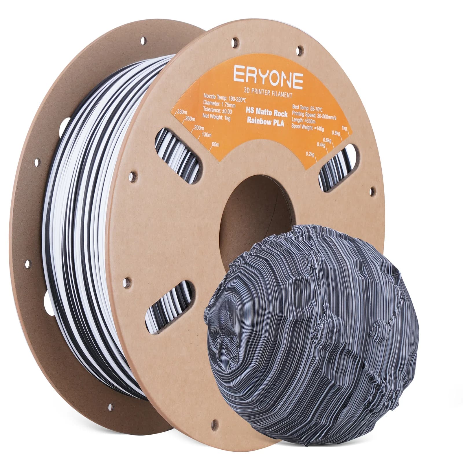ERYONE PLA Hyper Speed Matte Rock Rainbow Color Filament Premium 3D printing, multicolor available, maximum speed 500 mm/s, 1 kg/bobin