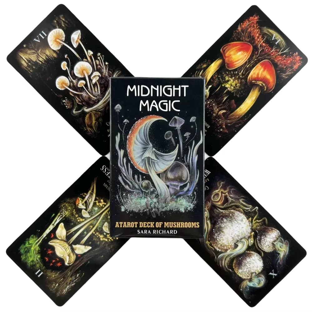 Mazzo di tarocchi magici di mezzanotte di funghi Carte A 78 mazzi Oracle Visioni inglesi Divinazione Edizione Borad Giocare a giochi