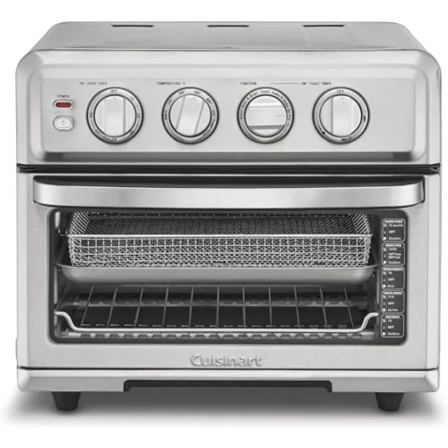 Forno Tostapane con Funzione Friggitrice ad Aria 1800W 8-in-1 in Acciaio Inossidabile, 17 Litri, con Funzioni Friggitrice ad Aria, Convezione, Griglia, Mantenimento Caldo e Timer 60 Minuti TOA-70NAS