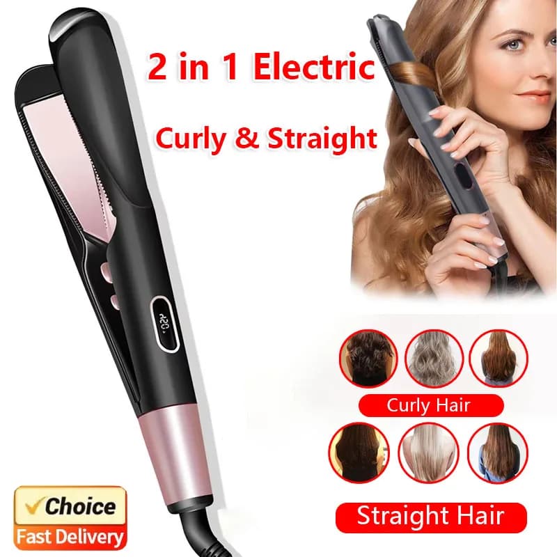 Hair plate 2 in 1 Bigodino Pro Twist Spiral Wave Gold Titanium Iron Plate Styling tool for home use in salon