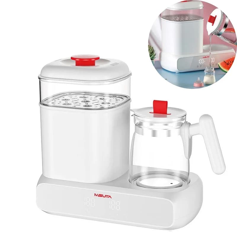 Regolatore del latte a temperatura costante intelligente da 1,2 litri bollitore caldo sterilizzazione a vapore asciugatura 2-in-1 bollitore per latte caldo per bambini multifunzione