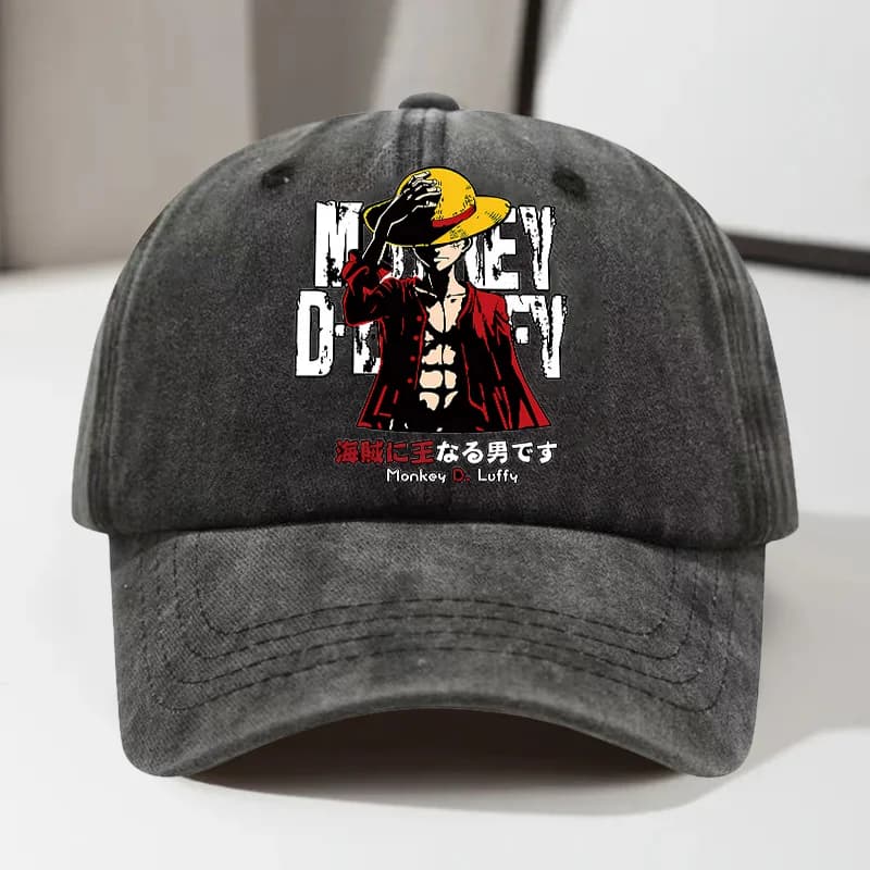Cappello One Piece in Cotone Lavato, Cappellino con Personaggi Anime Luffy Zoro, Cappelli Casual Traspiranti Regolabili per Uomo e Donna, Regalo