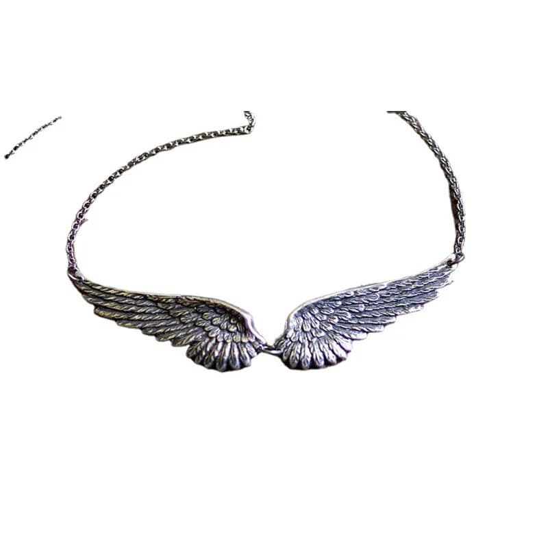 Vintage Angel Wings Feather Big Pendant Choker Necklace for Women, Aesthetic Tribal Statement Link Chain Collar Bib Jewelry, Wedding Banquet Birthday Wholesale Gift Dropshipping