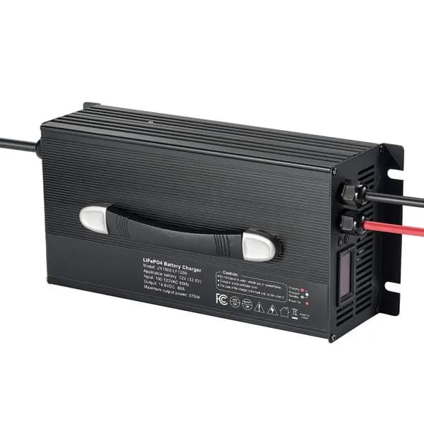 Caricabatterie al Litio 12V 60A, 14.6V, Caricatore Intelligente AC-DC LiFePO4, con Connettore, Indicatore LED