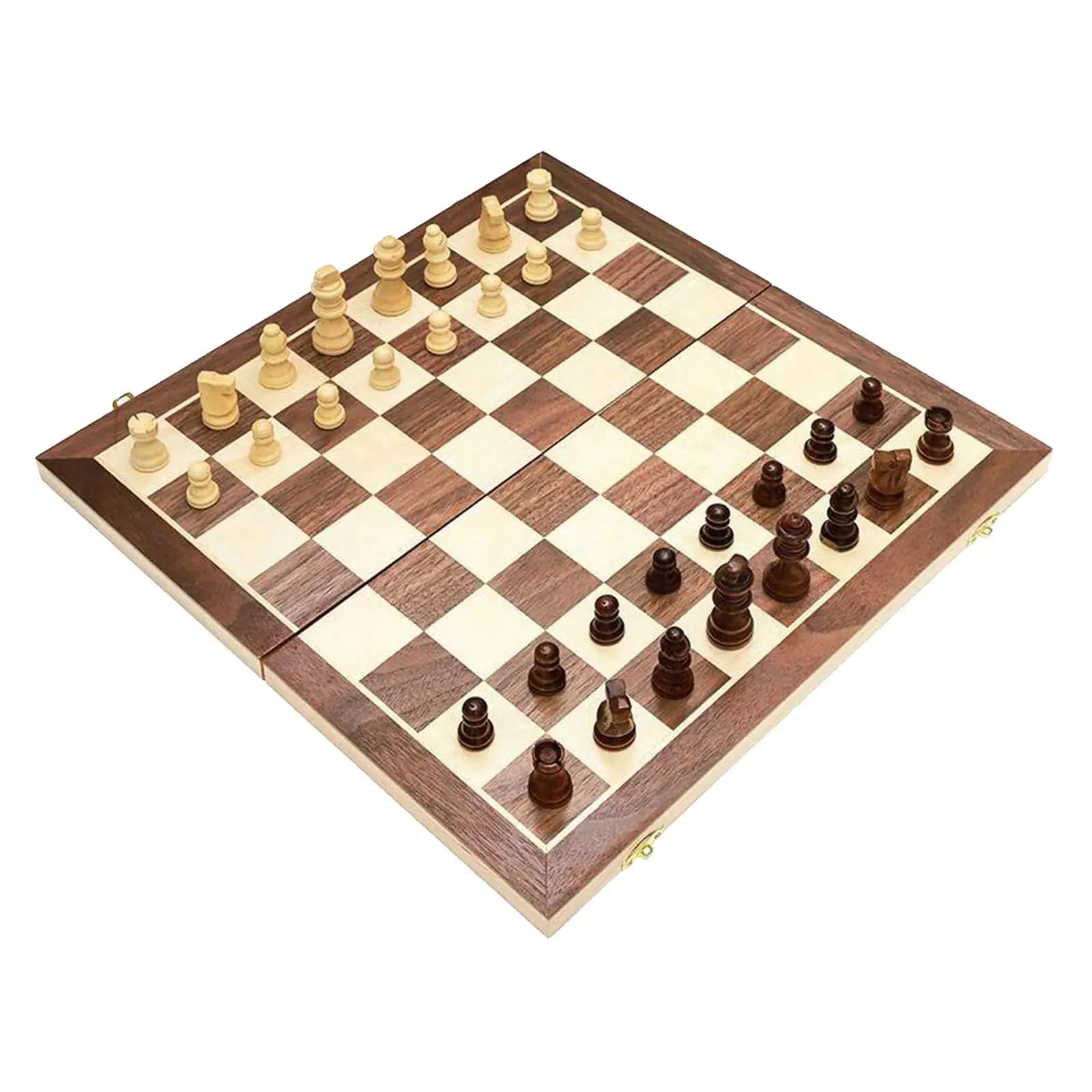 International Chess Set, Portable Foldable Chess Board , Chess Game, Wooden Chess with Pieces, for Home Gathering, outdoor game
