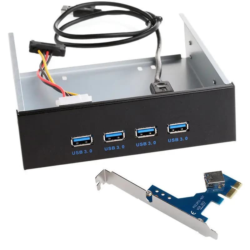 Front panel expansion bay from 5.25" 4 ports USB 3.0 Splitter HUB USB 3.0 front panel for PC Computer PCI Express PCI-E adapter