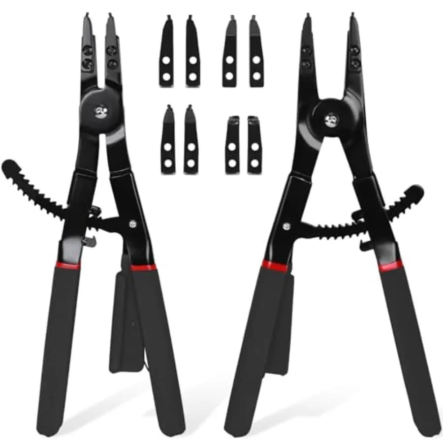Set di Pinze per Anelli Elastici Resistenti - 2 Pezzi, Pinze Grandi per Anelli Elastici da 16 Pollici, Set di Pinze per Anelli Elastici Interni ed Esterni