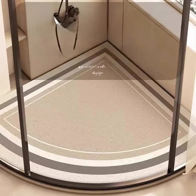Tappetino Antiscivolo per Bagno, Tappeto per WC, Stile Wabi-Sabi, Tappetino Circolare in Seta per Pavimento del Bagno, Uso Domestico