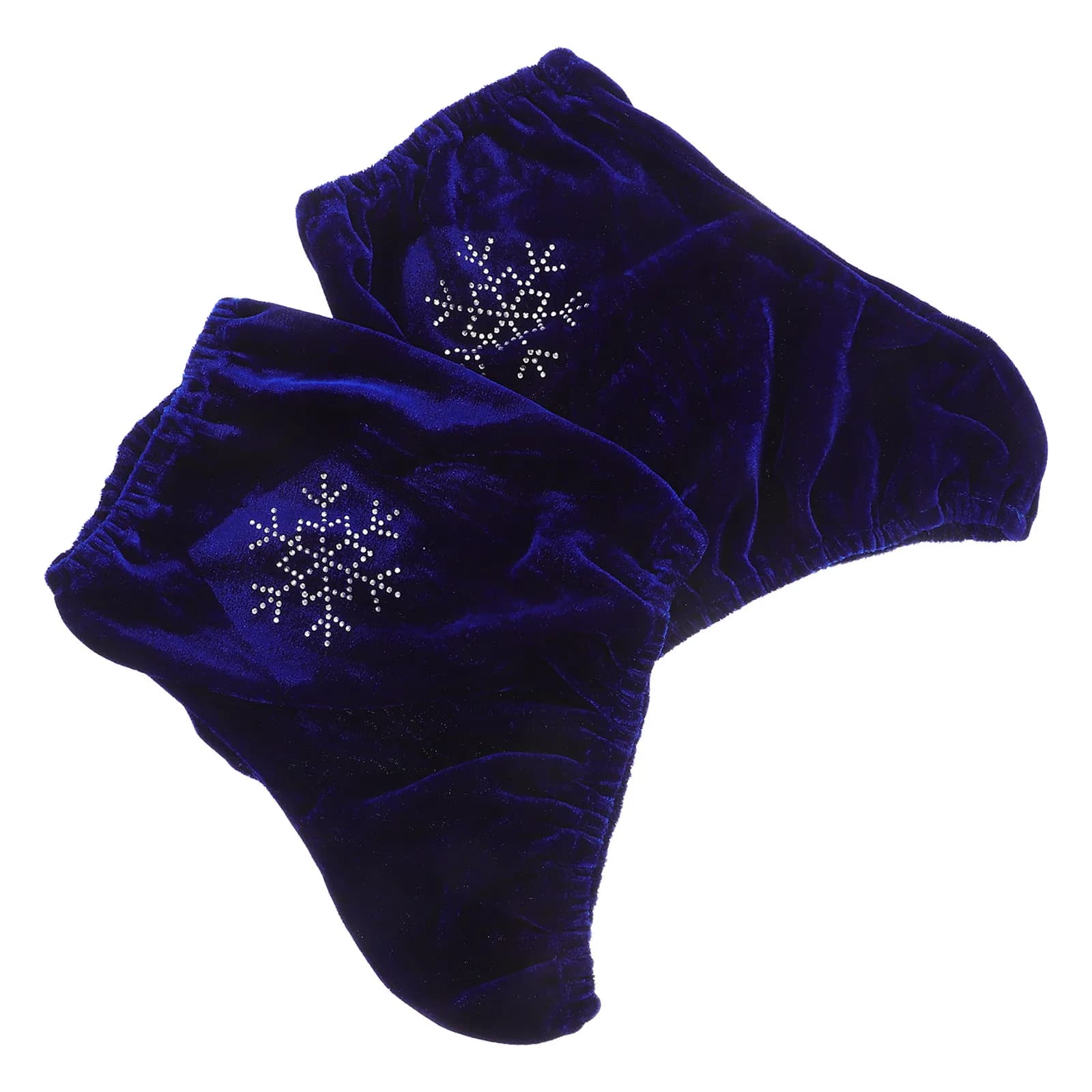 1 Paio di Copriscarpe per Pattinaggio Artistico Blu con Strass, Protezione Elastica per Pattini da Ghiaccio, Copertura Protettiva per Scarpe Medie, Allenamento e Competizione