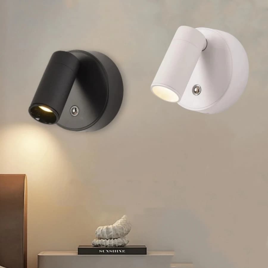 Lampada da parete regolabile con telecomando, ricaricabile tramite USB, lampada da parete per lettura da comodino, controllo touch COB, luce calda per camera da letto