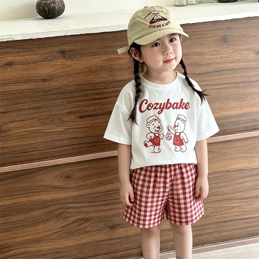 Cartoon Tshirts+Shorts Two Piece Set Summer Clothing Cute Printed Tees Loose Shorts Tracksuits New Design T Shirts Baby Wear
