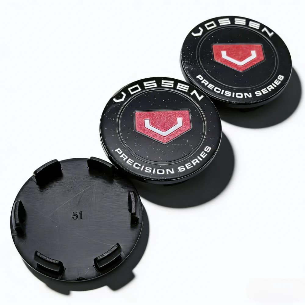 4 Pezzi Coprimozzo Centrale Ruota Auto con Logo VOSSEN, 51mm 46mm, Copertura Antipolvere per Cerchione, Ricambio Accessori Auto