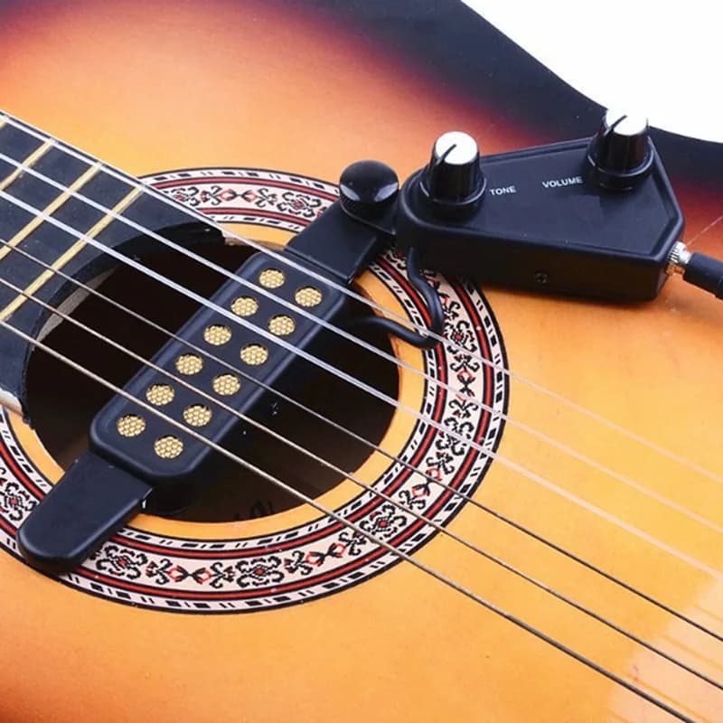 New Clip-on Sound Microphone Wire 12 Hole Acoustic Electric Guitar Pick Up Amplifier