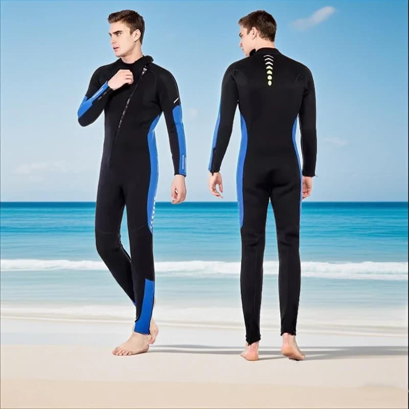 3 mm neoprene men's/woman's jumpsuit, thermal surfing with long sleeve angled zipper for scuba diving, snorkeling and swimming in cold water