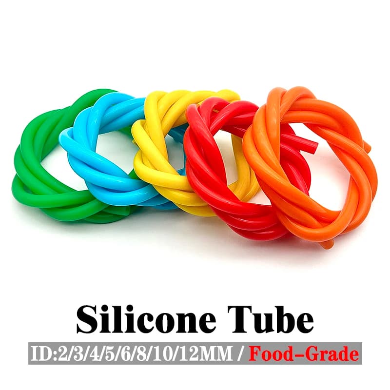 Tubo in silicone multicolore per alimenti, diametro interno 2/3/4/5/6/8/10/12mm, per uso domestico e commerciale, per macchine da caffè, inodore, per lo scarico dell'acqua.