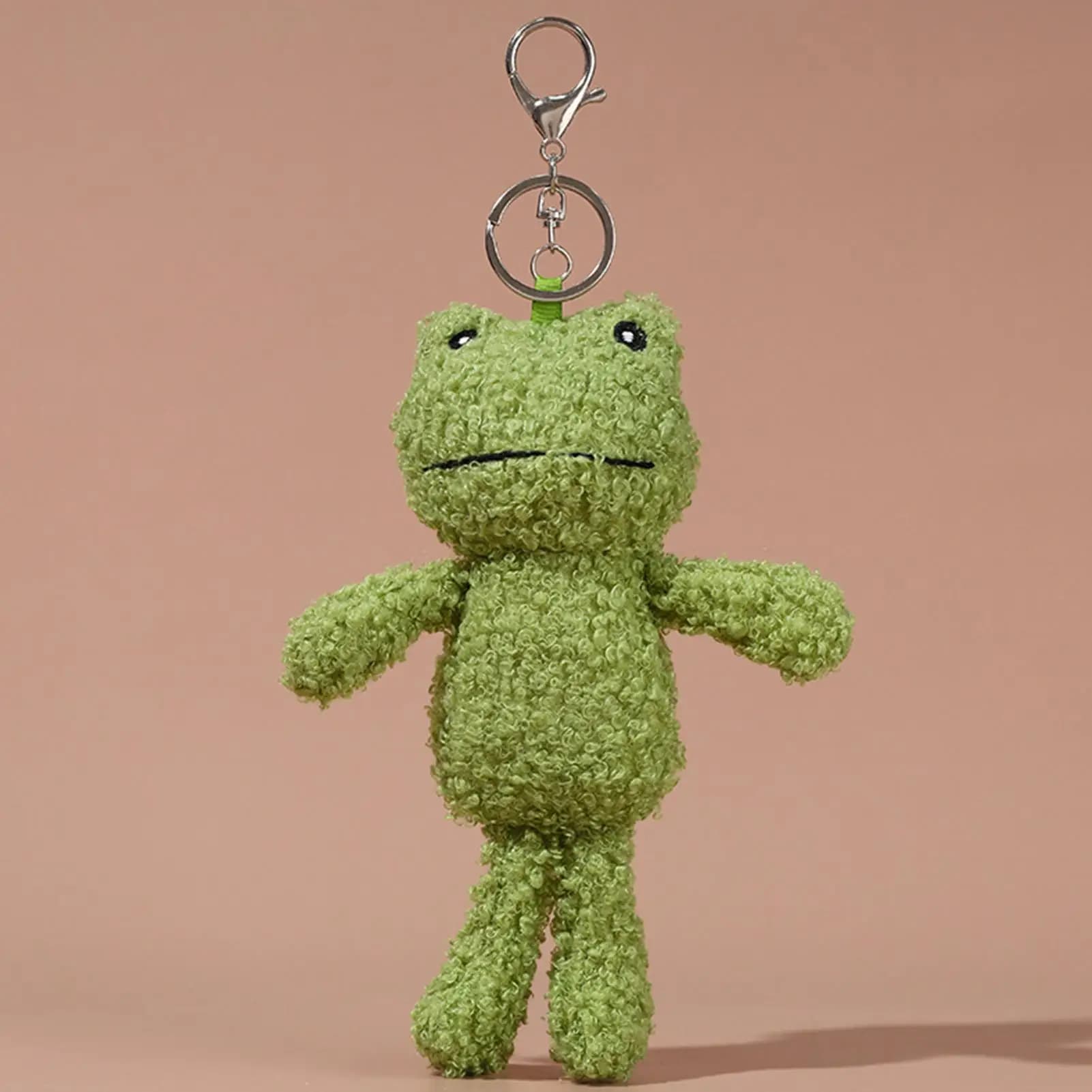 Portachiavi a forma di rana di peluche Portachiavi con animali di peluche carino Fascino per bambini Borsa per adulti Accessori per zaini Regali di Natale di compleanno