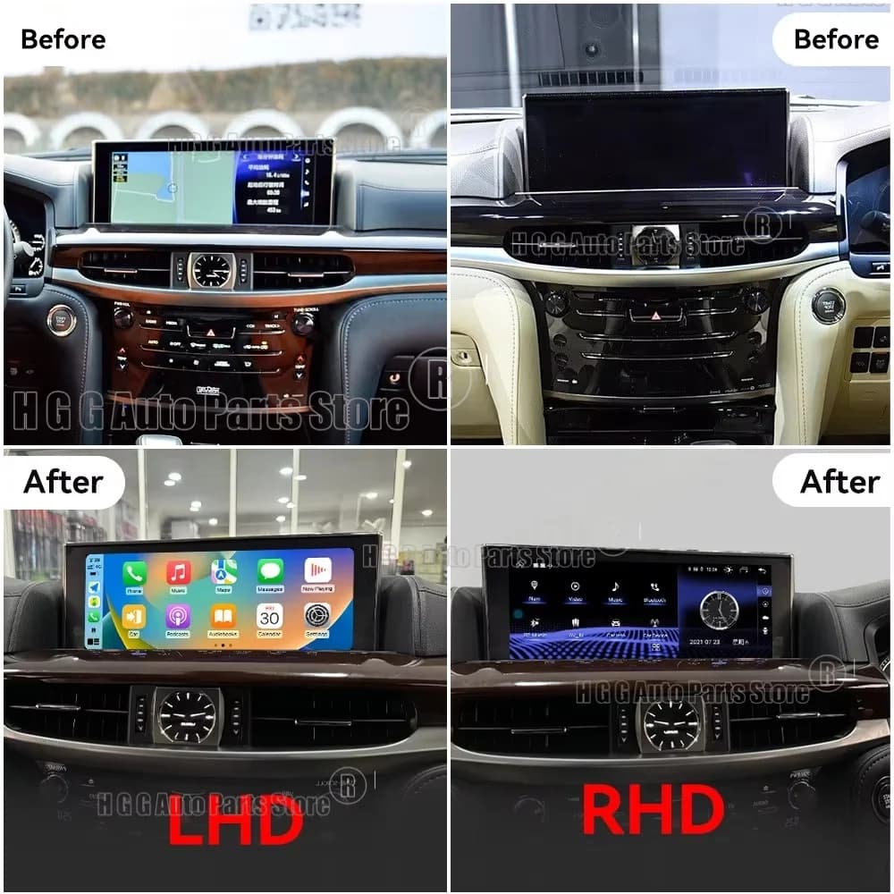 12.3" Screen Android 13 Car Multimedia Video Player For Lexus LX570 2016 2017 2018 2019 Stereo GPS Navigation Wireless Carplay