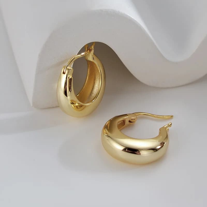 VENTFILLE 925 Sterling Silver Chunky Orecchini a cerchio per le donne Cerchio geometrico Punk Orecchio Gioielli Regali del partito 2023 Nuovo Dropshipping