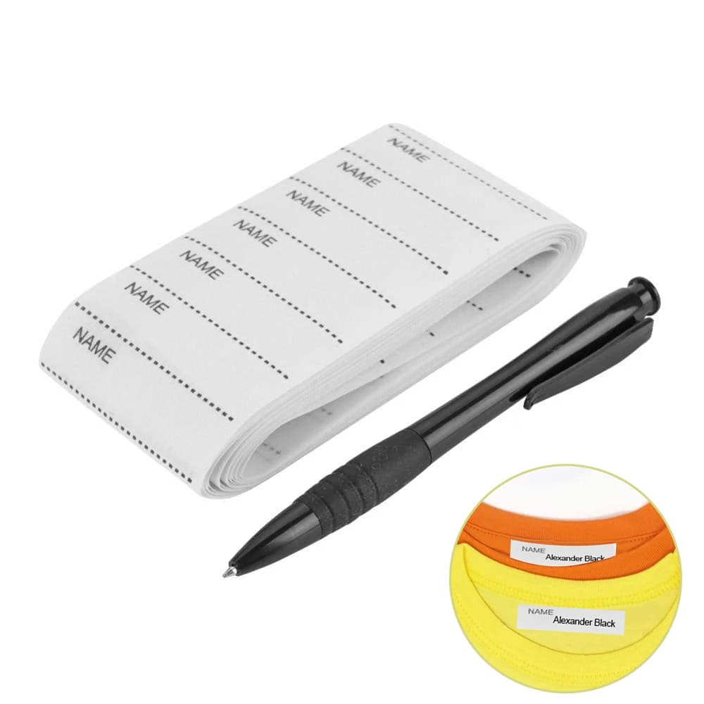 200 pz/pacco etichette con nome etichette scrivibili per abbigliamento personalizzate tessute bianche lavabili etichette in tessuto marcatore accessori per cucire