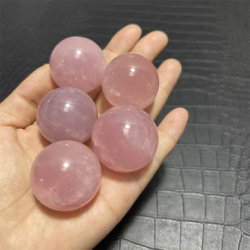 5pcs Natural Starlight Crystal Rose Quartz Sphere Ball For Decoration