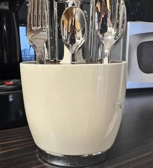 Crema Vento Cucina Stoviglie in acciaio inossidabile Set retrò Coltello Forchetta Porta cucchiaio