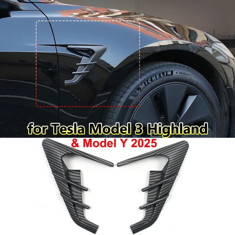 Per Tesla Model 3 Highland 2024 Copertura protettiva per fotocamera laterale Leaf Board Tdhunder Model Y 2025 Decor Accessori esterni modificati