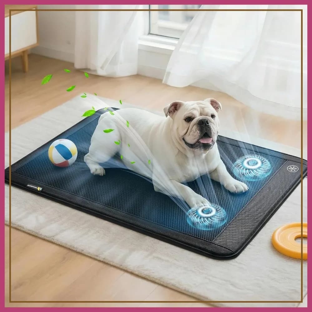 Tappetino rinfrescante elettrico per cani 30x24 pollici, 3 livelli di raffreddamento, ultra-silenzioso, antiscivolo per cani e gatti da 22-55 libbre, estivo