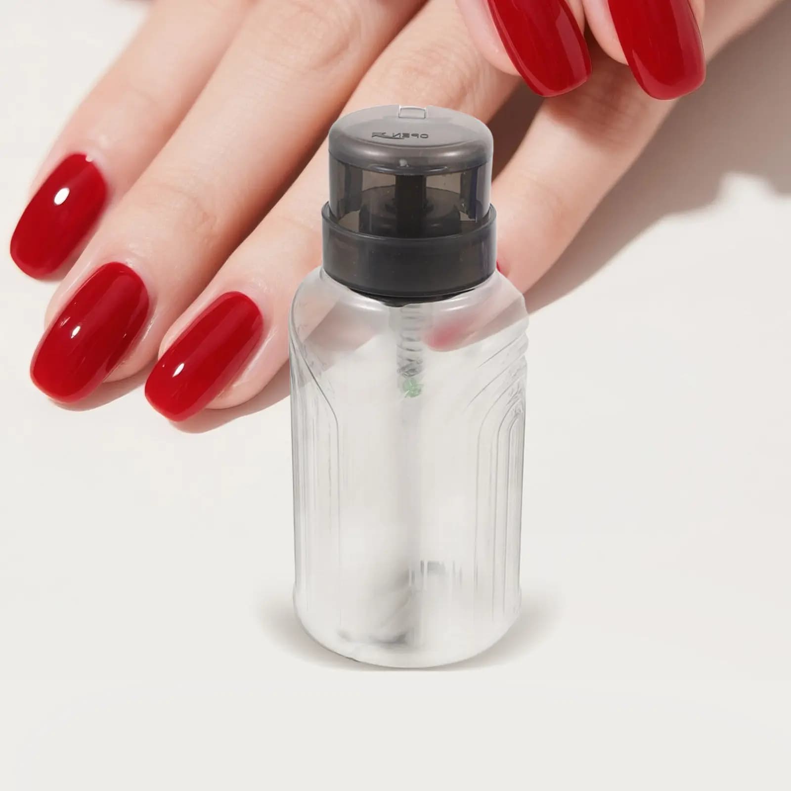 6Pcs Nail Remover Pump Bottles Leakproof Clear Black Press Dispenser Refillable Nail Liquid Holder Container Portable Manicure