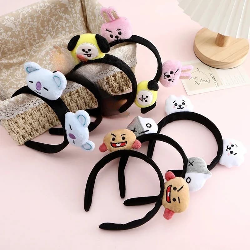 BT21 Koya RJ Shooky Man Chimmy Cooky - Fascia per capelli creativa con personaggi dei cartoni animati, decorazione per accessori di animazione secondaria