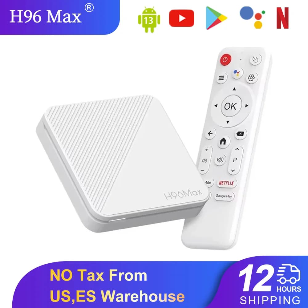 Latest H96 MAX H313 Smart TV Box Android 14 2GB 8GB 16GB Wifi6 BT 4K HD Google Voice Media Player AV1 Set Top Box
