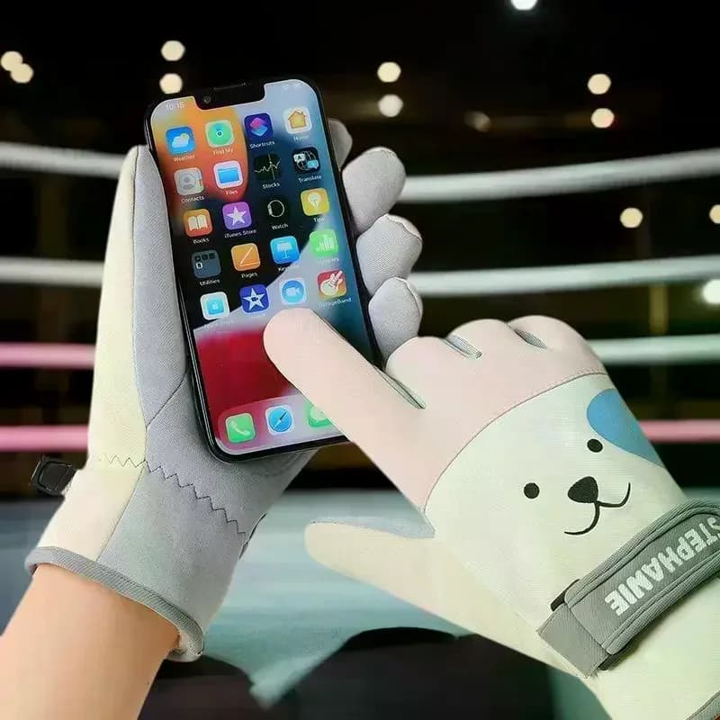Guanti caldi in pile ispessito Antivento e antiscivolo per ciclismo e pendolarismo Guanti invernali da donna compatibili con touchscreen carino