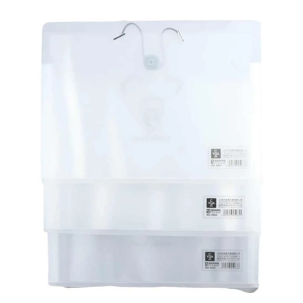 Cartella espandibile semplice Borsa per organo A4 Organizzatore di file Cartella di file A4 traslucida Studente di orsetto addensato