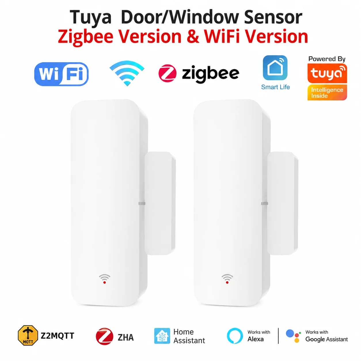 Sensore intelligente per porte e finestre Tuya WiFi Zigbee per telecomando APP Smart Home compatibile con Smart Life Alexa