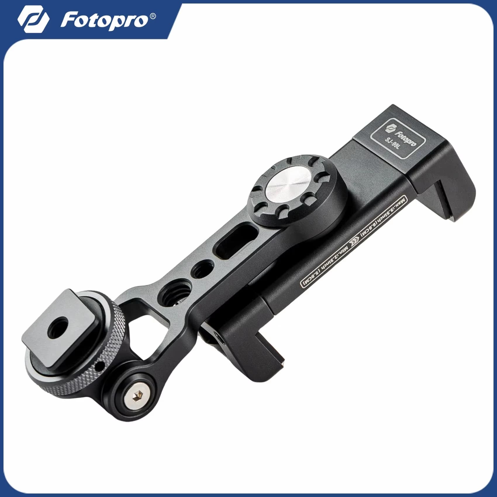 Fotopro SJ99L Metal Phone Tripod Mount with Cold Shoe Vertical Horizontal Vlog Holder for iPhone Android