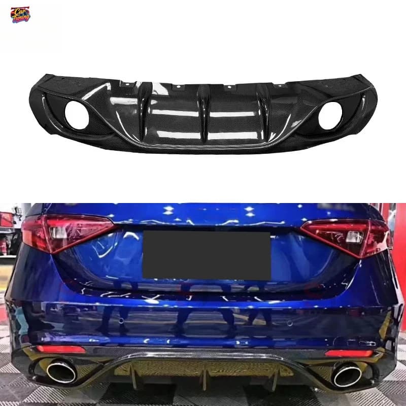 Suitable for Alfa Romeo Giulia carbon fiber rear lip modification rear bumper diffuser car rear lip