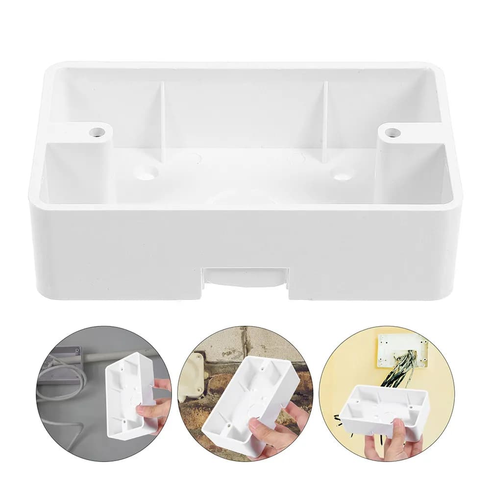 4Pcs Versatile Plastic Electrical Box 2-Gang Surface Mount Outlet Protector with Cable Management Sleek Design for Indoor